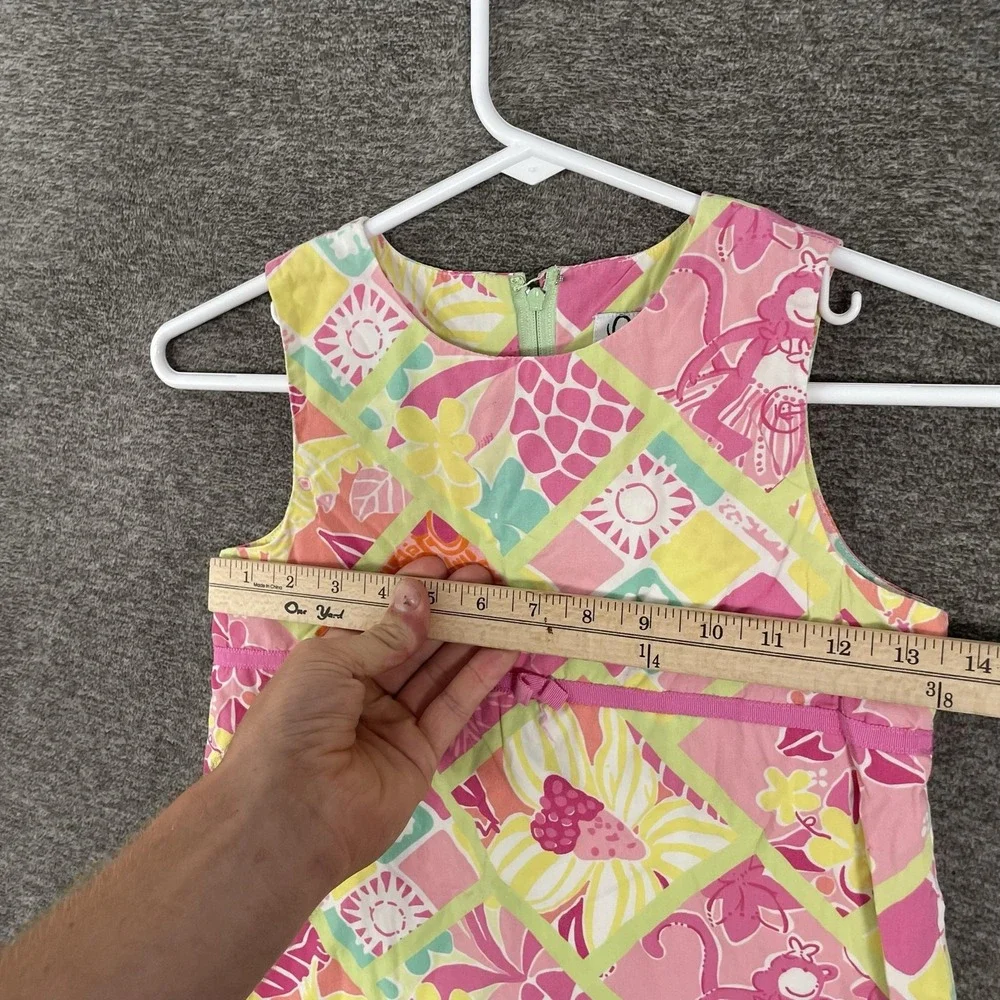 Lilly Pulitzer Dress Girls 6X Pink Floral Patchwork Shift Lined Summer Party